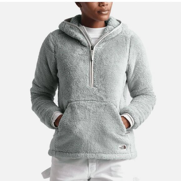 The North Face Jacket Campshire 2.0 Hoodie Fleece 1/4 Zip Pullover Grey Blue XL - Picture 1 of 5